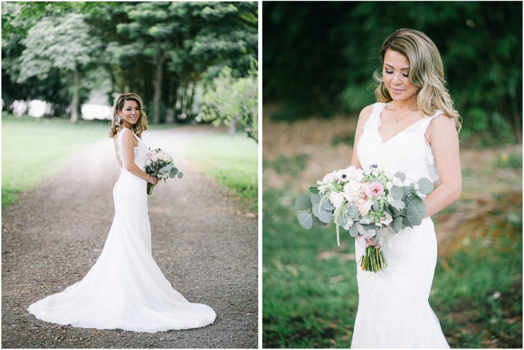 beautiful bridal photos at kualoa ranch