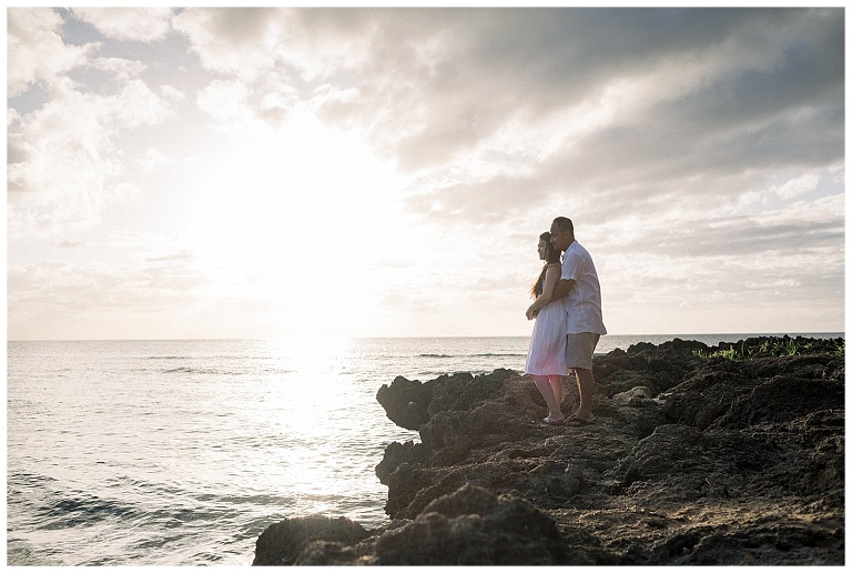 romantic couple photography at Haleiwa ali'i beach