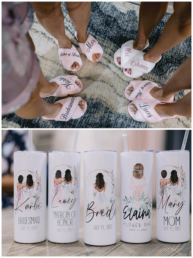 Etsy wedding slippers and mugs